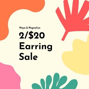 2/$20 Earring Sale! Bundle to save!